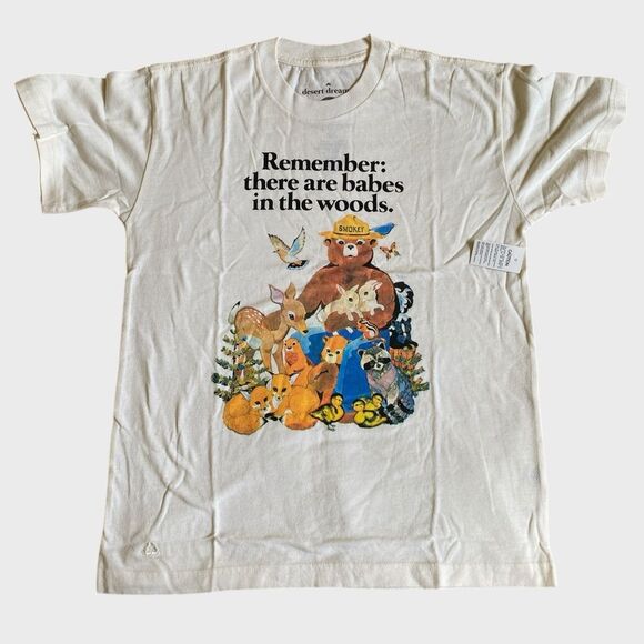 NWT Desert Dreamer Remember There Are Babes In The Wood T-Shirt Sz XS Off-White - Picture 12 of 16